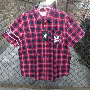 St. Louis Cardinals MLB Baseball Plaid Shirt XXL